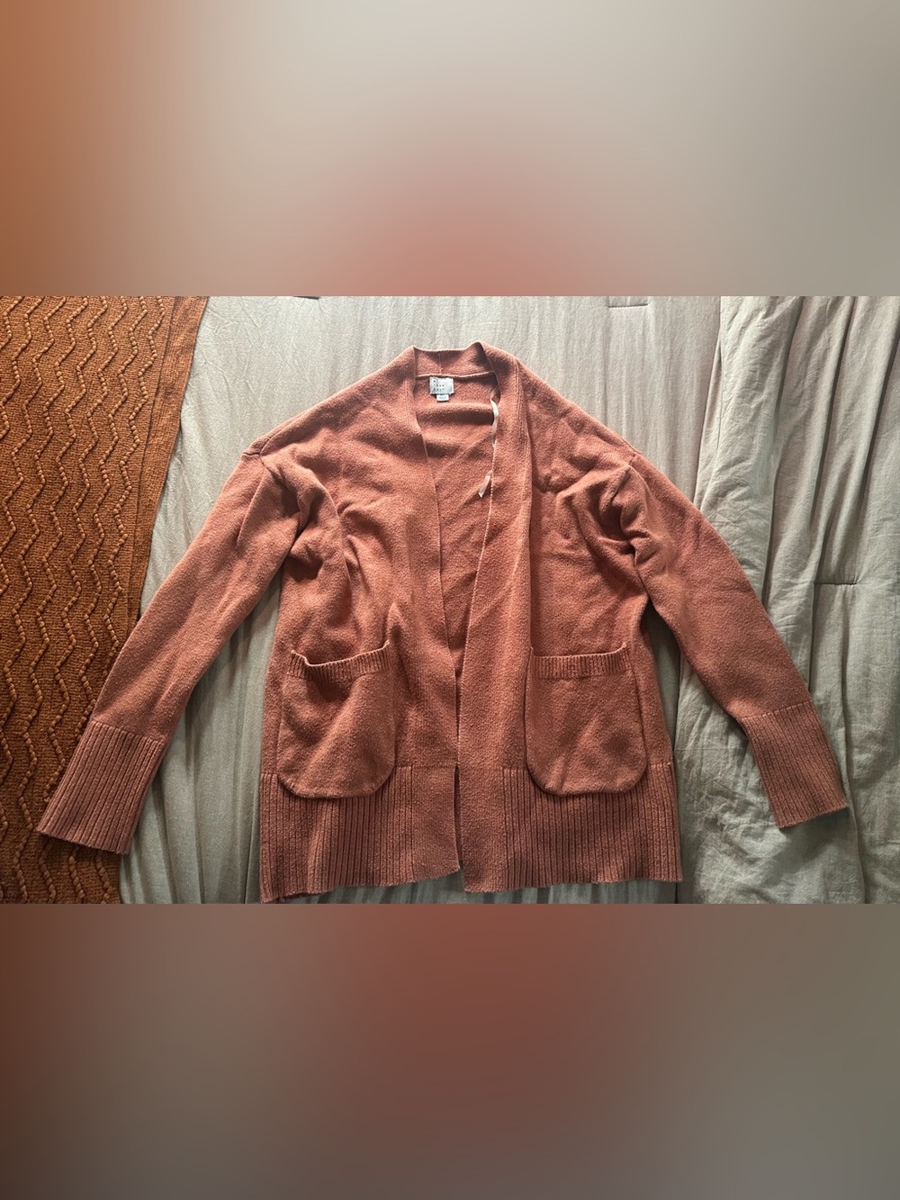 a new day Open-Front Cardigan Sweater in Rusty Orange
